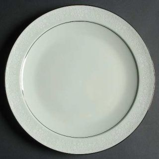 Noritake Honor Green Dinner Plate, Fine China Dinnerware   White Embossed Floral
