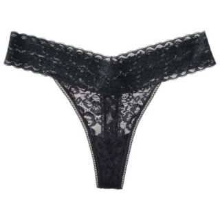 Gilligan & OMalley Womens All Over Lace Thong   Black L