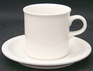 Pfaltzgraff Simply White Shapes Flat Cup & Saucer Set, Fine China Dinnerware   A