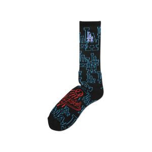 Los Angeles Dodgers For Bare Feet Neon Repeat Crew Sock