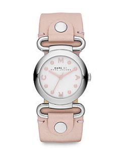Marc by Marc Jacobs Stainless Steel Rose Leather Strap Watch   Silver Pink