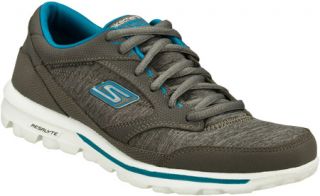 Womens Skechers GOwalk Dynamic   Charcoal/Turquoise Casual Shoes