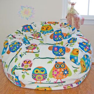 Pretty Owls Fleece Washable Bean Bag Chair