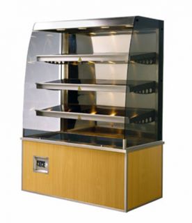 Piper Products 57.87 in Upright Hot Display, 4 Tempered Glass Shelves, Display Lamps, Stainless