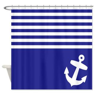  Navy blue stripes anchor Shower Curtain  Use code FREECART at Checkout