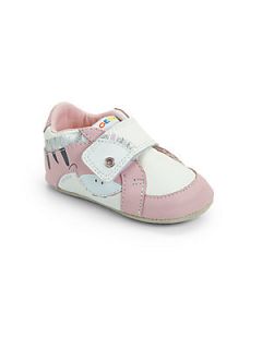 Geox Infants Leather Grip Tape Shoes   Pink White