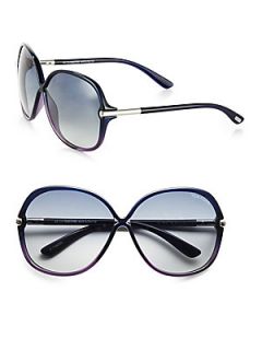 Tom Ford Eyewear Islay Oversized Sunglasses   Blue Violet