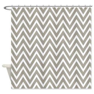  White Gray Chevron Stripes Shower Curtain  Use code FREECART at Checkout
