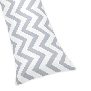 Grey/ White Chevron Zigzag Full Length Double Zippered Body Pillowcase