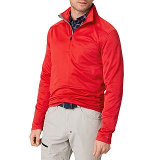 G.H. Bass Quarter Zip Fleece Pullover, Red, Mens