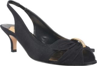 Womens J. Renee Slader   Black Fabric Ornamented Shoes