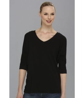 Allen Roll Sleeve Dolman Vee Tunic Womens T Shirt (Black)