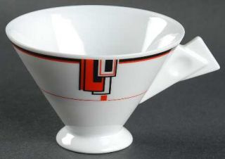 Mikasa Deco Expressions Footed Cup, Fine China Dinnerware   Red/Black/White/Rect