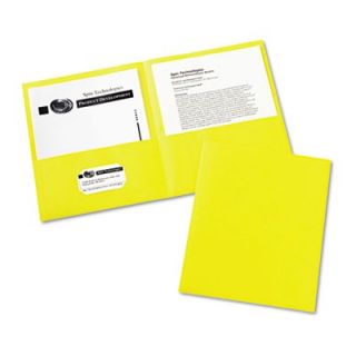 Avery Portfolio Two Pocket Embossed Paper, 11 x 8 1/2, Yellow (47992)