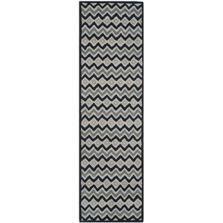Isaac Mizrahi By Safavieh Black Cravat Grey/ Black Wool Rug (23 X 8)