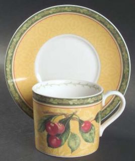 Royal Doulton Vintage Orchard Flat Cup & Saucer Set, Fine China Dinnerware   Gre