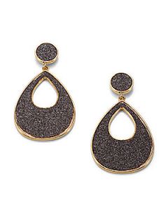 ABS by Allen Schwartz Jewelry Glitter Coated Drop Earrings   Gold Black