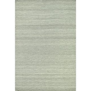 Hand woven Poplin Smoke Wool/ Cotton Rug (36 X 56)