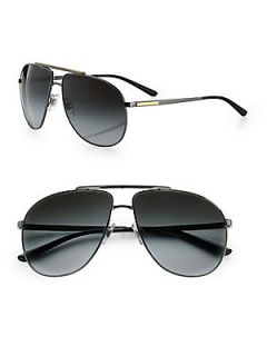 Dolce & Gabbana Metal Aviator Sunglasses   Silver