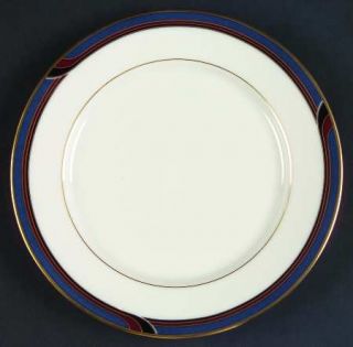 Gorham Regatta Bread & Butter Plate, Fine China Dinnerware   Blue,Maroon&Black B