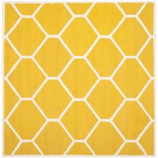Safavieh Handmade Moroccan Cambridge Collection Gold/ Ivory Wool Rug (6 Square)