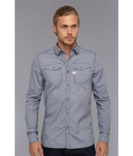 G Star Tacoma Cross Dobby L/S Shirt Mens Long Sleeve Button Up (Blue)