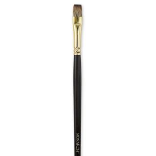 Winsor and Newton Size 8 Monarch Flat Brush (8Handle Brown stained long handleFerrule Corrosion resistantBristle Synthetic polyester filamentsBrushes are suitable for use with all oil, acrylic, and griffin alkyd fast drying oil colors. )