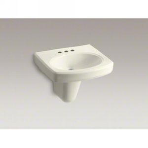 Kohler K 2035 4 96 PINOIR Pinoir® Wall Mount Bathroom Sink with 4 Centerset Fau