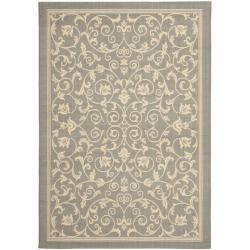 Geometric Gray/ Natural Indoor/ Outdoor Rug (53 X 77)