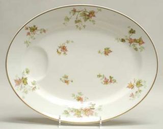 Haviland Autumn Leaf Gold Trim 13 Oval Serving Platter, Fine China Dinnerware  