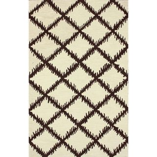 Nuloom Hand tufted Modern Trellis Wool Beige Rug (76 X 96)