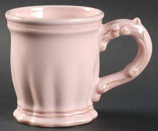  Vintage Pink Mug, Fine China Dinnerware   Pink,Embossed Scrolls&Edge,Oc