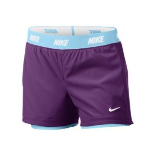 Nike Icon Woven Two in One Girls Training Shorts   Bright Grape