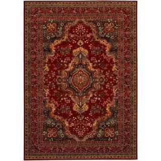 Old World Classics Kerman Medallion Rug (66 X 910) (100 percent New Zealand semi worsted woolContains latex YesPile height 0.28 inchesStyle IndoorPrimary color BurgundySecondary colors Antique cream, black, burnished rust, navy and sagePattern Flora