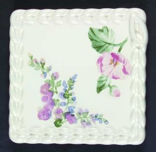 Pfaltzgraff Cape May Square Embossed Trivet, Fine China Dinnerware   Pink Floral