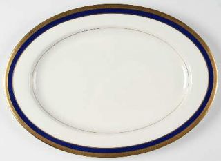 Mikasa Lorenzo Cobalt Blue 15 Oval Serving Platter, Fine China Dinnerware   Cob