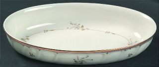 Mikasa Monticello Oval Baker, Fine China Dinnerware   Pink Band,Blue,Pink Flower