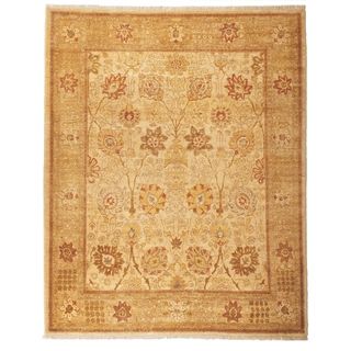 Safavieh Hand knotted Peshawar Vegetable Dye Ivory/ Gold Wool Rug (5 X 8)