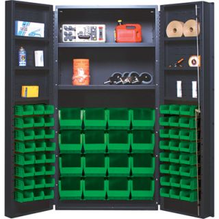 Quantum Storage Cabinet With 64 Bins   36in. x 24in. x 72in. Size, Green