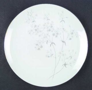 Narumi Olinda Dinner Plate, Fine China Dinnerware   Pale Gray Flowers,Platinum T