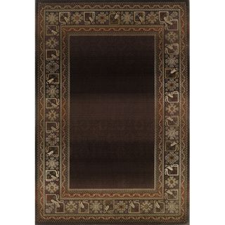 Generations Brown/ Green Rug (99 X 122)