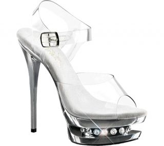 Womens Pleaser Blondie R 608   Clear/Silver Chrome Exotic Dance