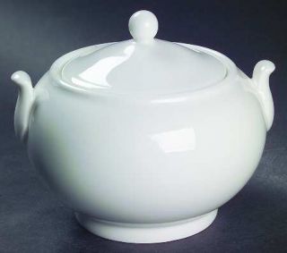 Noble Excellence Whitehouse Sugar Bowl & Lid, Fine China Dinnerware   All White,