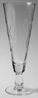 Unknown Crystal Unk10437 Pilsner Glass   Cut Criss Cross On Bowl