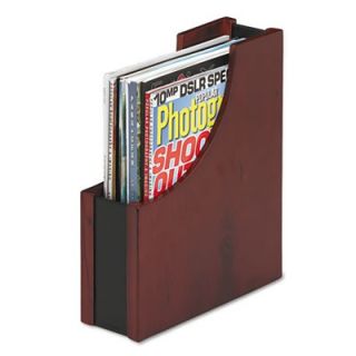 Rolodex Wood and Faux Leather Magazine File
