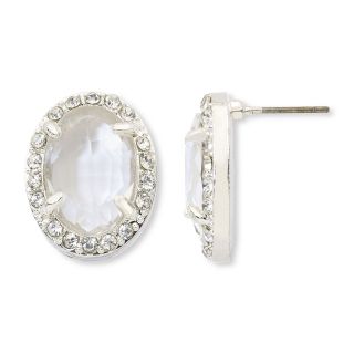 Vieste Crystal & Rhinestone Oval Stud Earrings, White