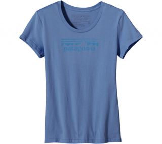 Womens Patagonia Stamp Logo T Shirt 59826   Railroad Blue Short Sleeve Shirts