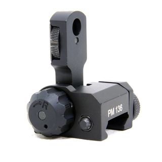 Promag Ar15 Flip Up Single Plane Dual Aperture Rear Sight (BlackDimensions 2 inches high x 1.25 inches wide x 1.25 inches deepWeight .25 lbsBefore purchasing this product, please familiarize yourself with the appropriate state and local regulations by c