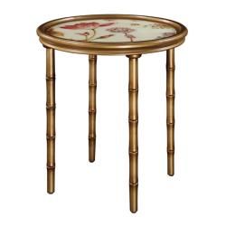 Floral Gold Accent Table