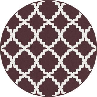 Metro 1038 Brown Contemporary Area Rug (53 Round) (BrownSecondary Colors WhitePattern Marrakesh trellisTip We recommend the use of a non skid pad to keep the rug in place on smooth surfaces.All rug sizes are approximate. Due to the difference of monito